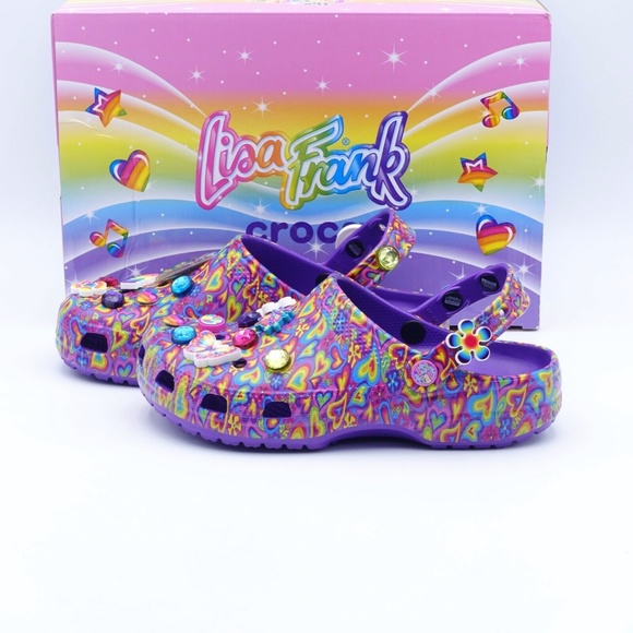 lisa frank crocs purple